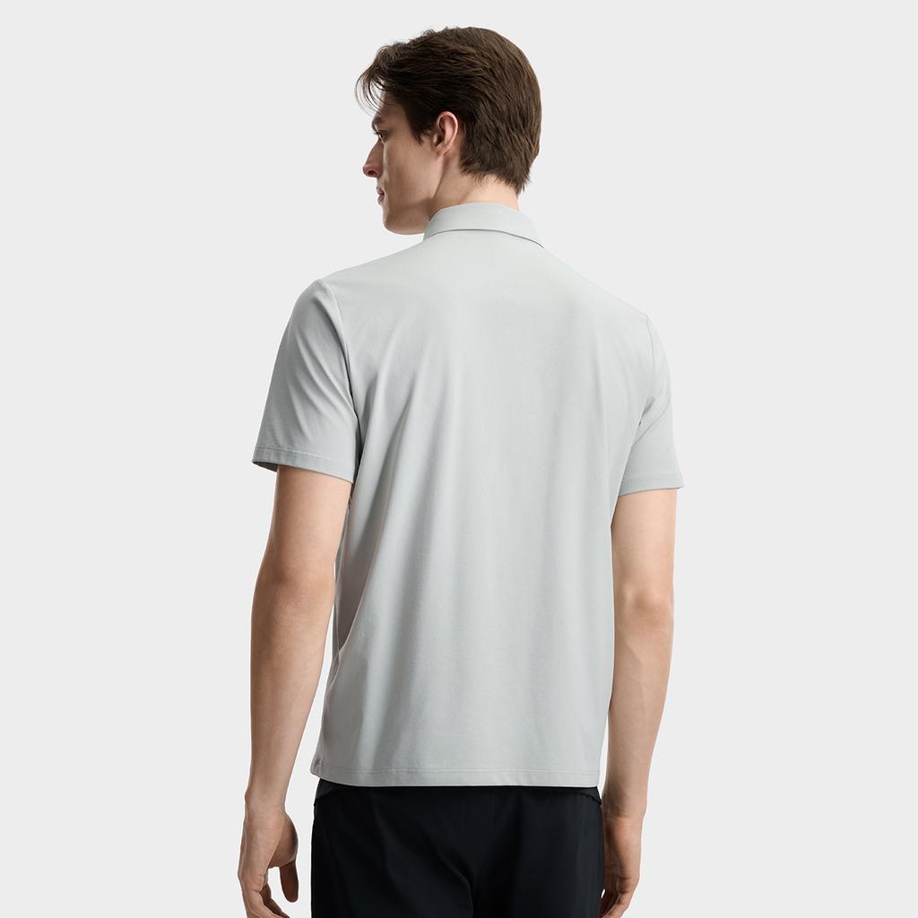 FILA F.C. Classic Minimalist Basic Casual Light Business Versatile Comfortable Knitted Short Sleeve Polo Shirt Men tops Storm-Gray F11M621103FGY