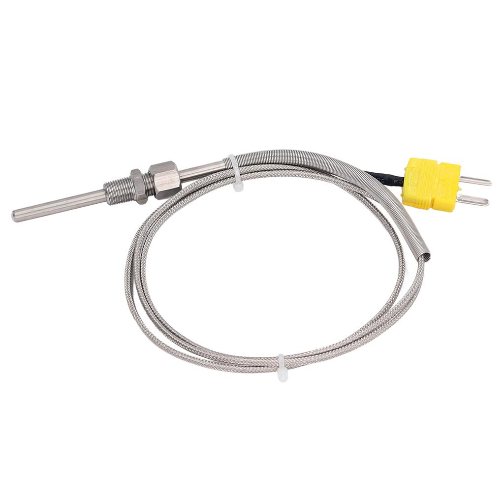 K Type Thermocouple Probe Temperature Sensor Detector Gauge 18in NPT Thread 80mm 1meter Yellow