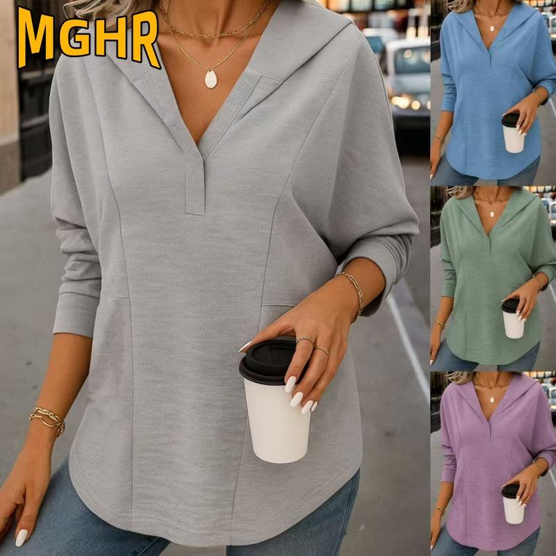 GMXIA Women's Fashion Casual Autumn Winter V-Neck Long Sleeve Blouses & Shirts