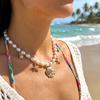 Bohemian Imitation Pearl Choker Necklace for Women Gold Color Shell Starfish Pendant Collar Summer Beach Vacation Jewelry Gift