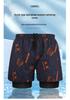 Men's Quick-Dry Double-Layer Swim Trunks - Large, Anti-Embarrassment, Boxer Style, Professional Hot Spring Set