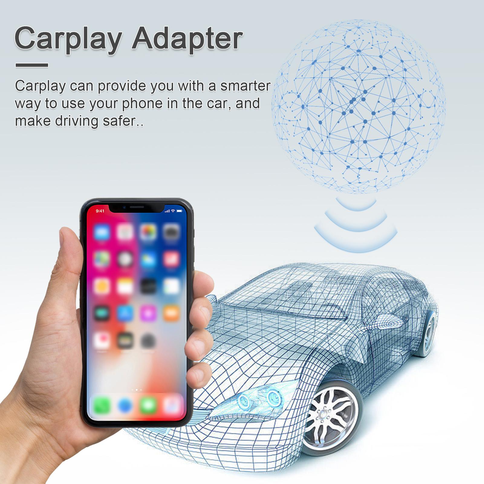 

Wireless Carplay Adapter Dongle Car Wired to Wireless Carplay Box USB A USB C Plug & Play Compatible with Factory Wired чёрный