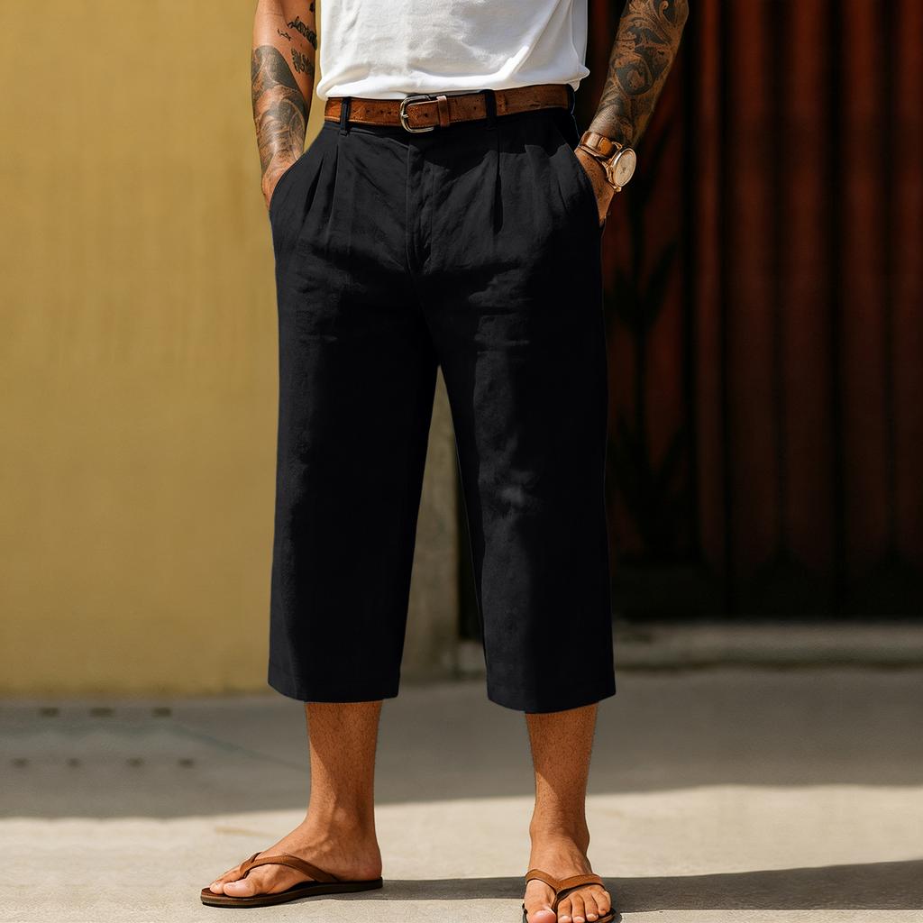 Herren Sport- und Freizeithose mit verkürztem geradem Bein