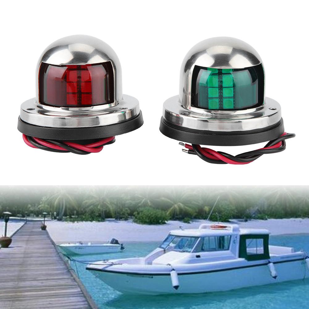 1 Pair Red & Green LED Navigation Light Signal Lamp Sidelight for Marine Boat Yacht Accessory