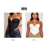 Vintage Print Strapless Boned Corset Tight Waist Shaping Body Shaper