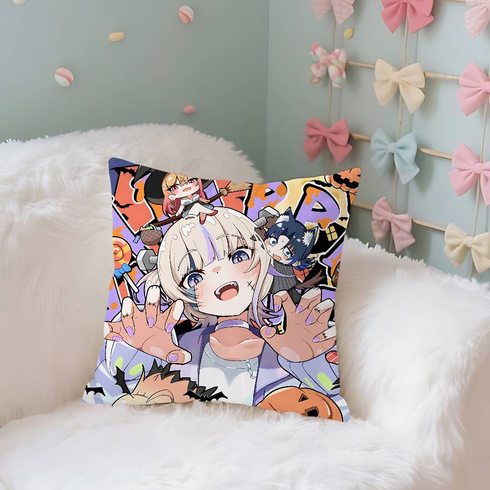 Hololive Cartoon Pillow Case Throw Pillow Cover Nordic Vintage Style Cushion Covers Home Living Room Sofa Couch Seat