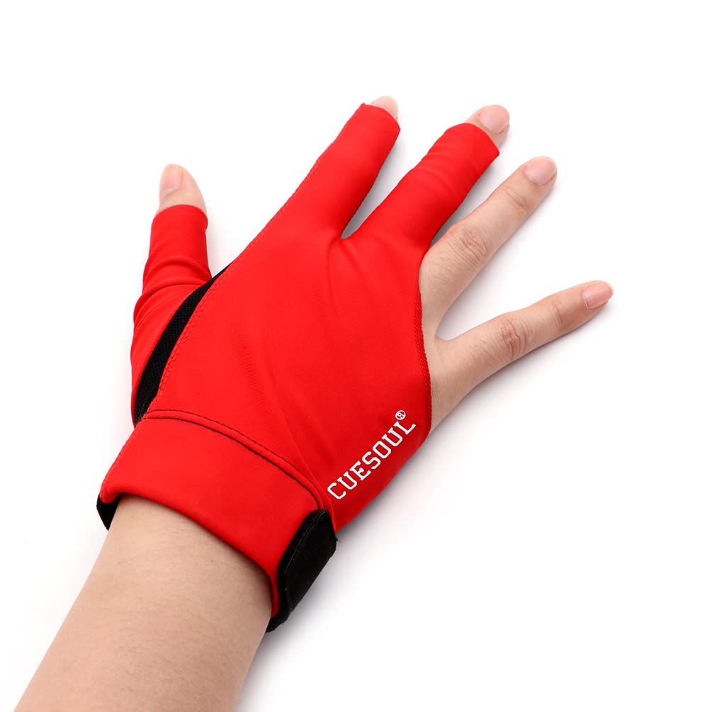 Black Scorpion CUESOUL Right Hand Billiard Gloves, 3-Finger, Cutting Gloves