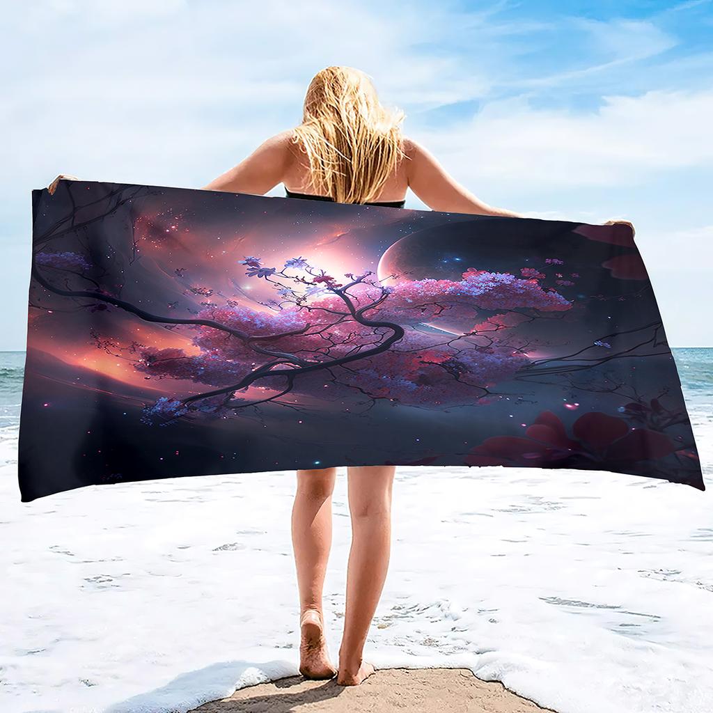 Cherry Blossom Bath Towels Soft Comfort Beach Highly Absorbent Large Decorative Guest Hand For Swimming Pool