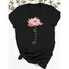 Lotus Grafikdruck T-Shirt Kurzarm Rundhalsausschnitt Lässiges Oberteil für Sommer & Frühling Damenbekleidung Grafik-T-Shirts Harajuku Y2K
