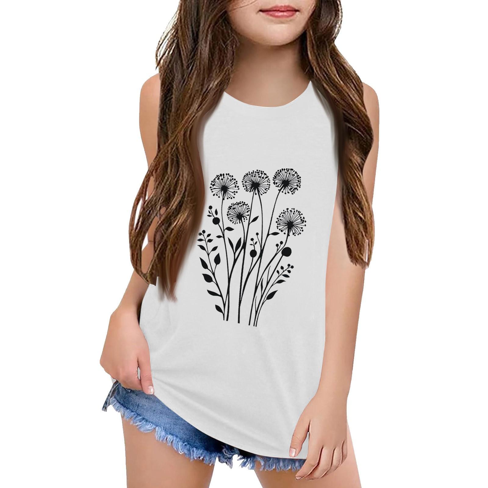 

Дівчачі Дитячі Літні Футболки з Круглим Вирізом Без Рукавів Майки 150 бежевий