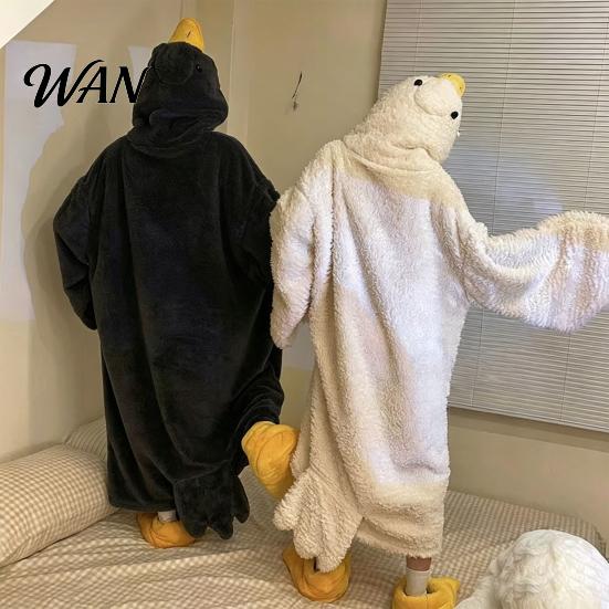 Roliga Djurpyjamaser Rolig Gås Anka Kostym för Barn Vuxna, Pyjamas med Huvuva Onesie Pyjamaser, Mjuk Plysch Bärbar Filt, Halloween Cosplay Varm