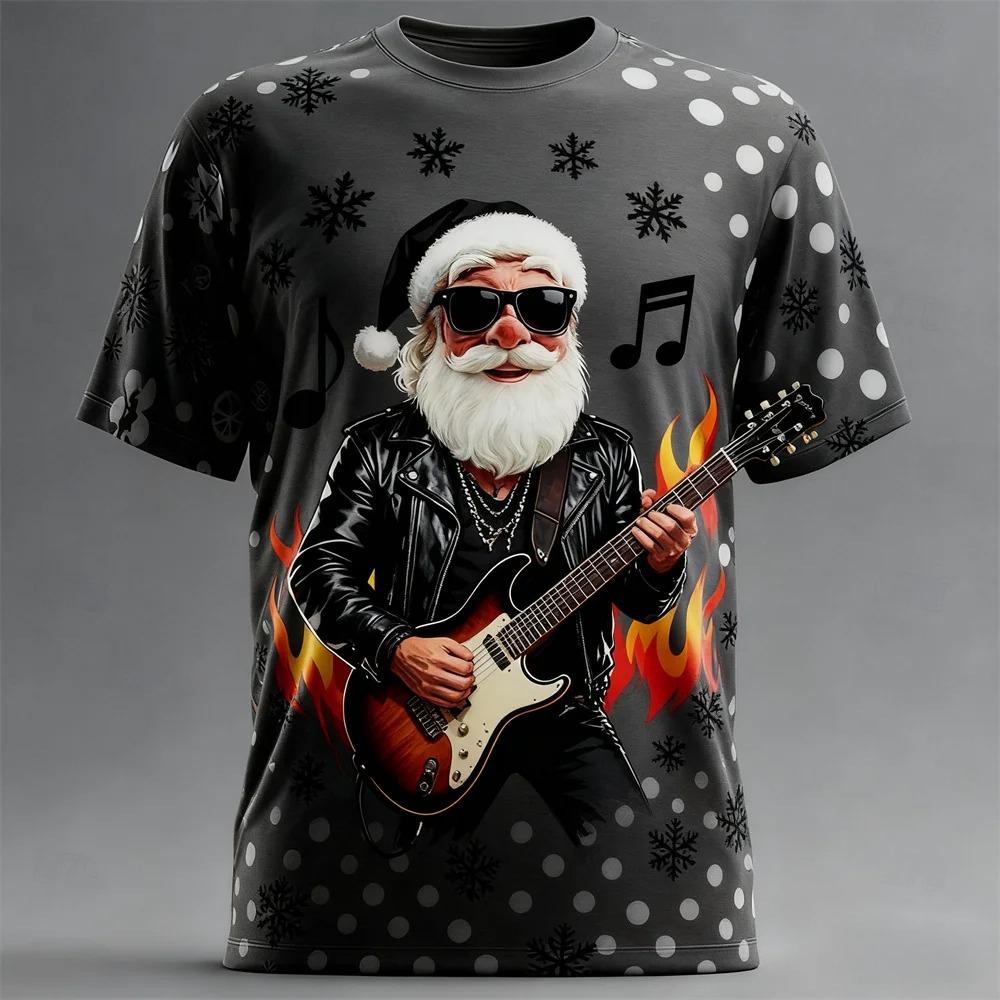 

Мужские футболки с длинным рукавом, модные, с 3D-принтом с рисунком Санта-Клауса, с круглым вырезом - Мягкая полиэстеровая ткань средней эластичности, летняя одежда свободного кроя S