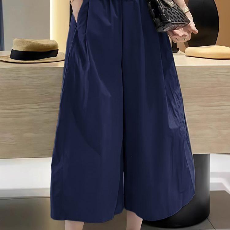 Women's Quick-Dry Sun Protection Wide-Leg Pants - Summer, Thin, Loose, Lightweight, Plus Size, Casual, Nine-Point, Straight Leg.