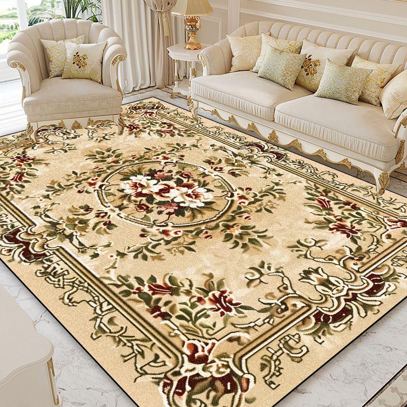 European Style Home Decoration Rugs Living Room Retro Flower Carpet Hall Sofa Large Area Rug Non-slip Room Doorway Soft Foot Mat