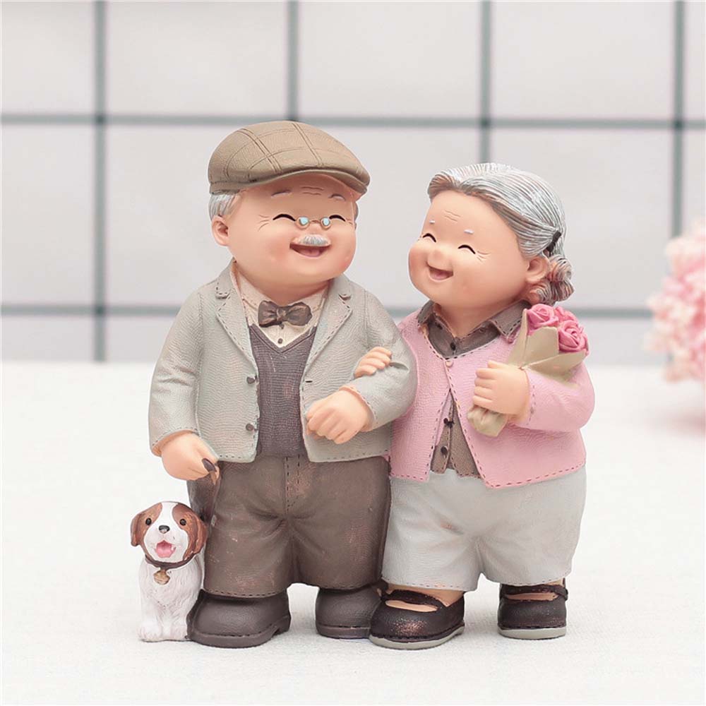 DIY Ornaments Home Decoration Sweety Lovers Grandparents Model Lovers Figurine Couples Figurine
