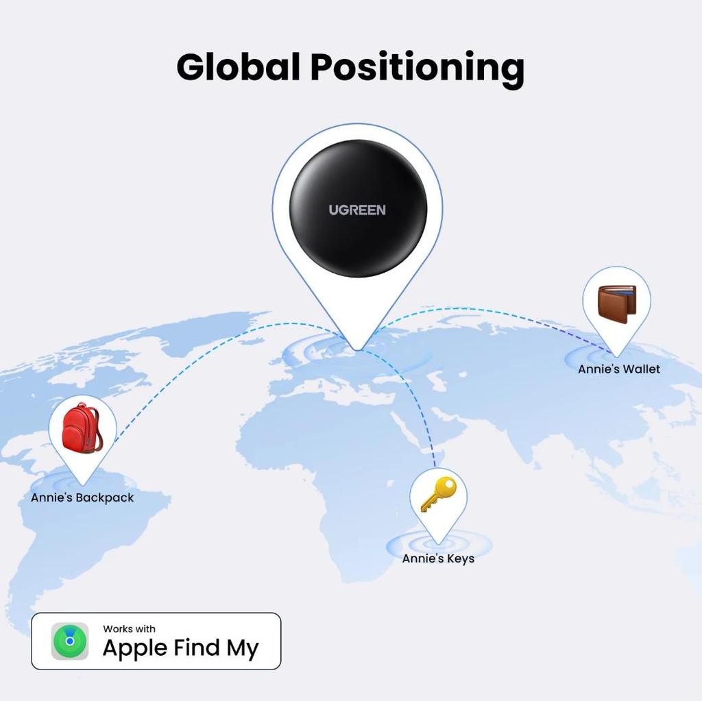 Ugreen Bluetooth-Ortungsgerät Apple-zertifizierter Tag Gleicher Ursprung Drahtloser Standort-Tracker