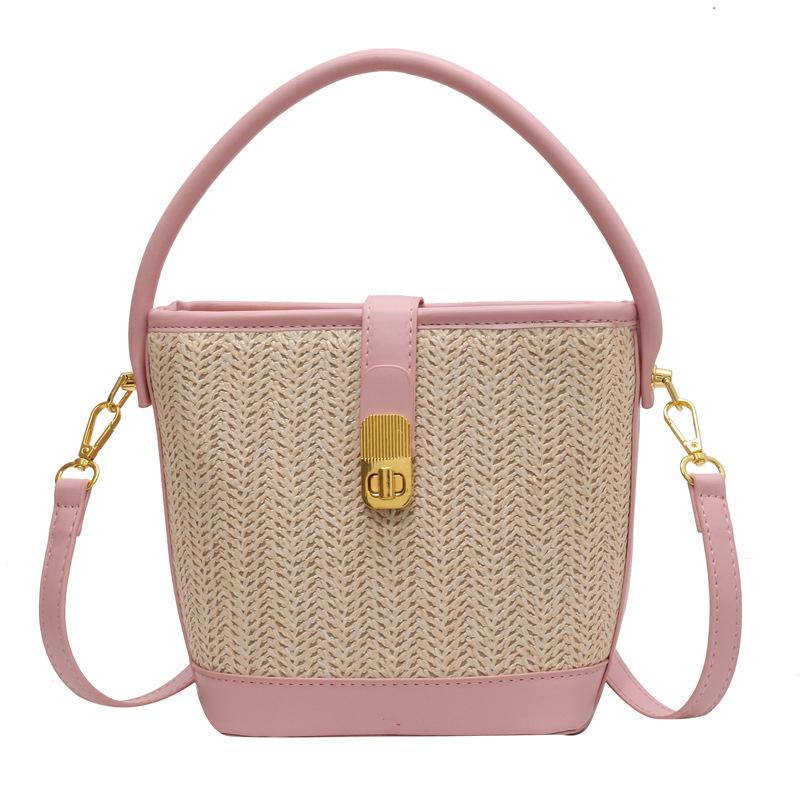 Bag Women's New Solid Color Messenger Bag Versatile Portable Bucket Bag