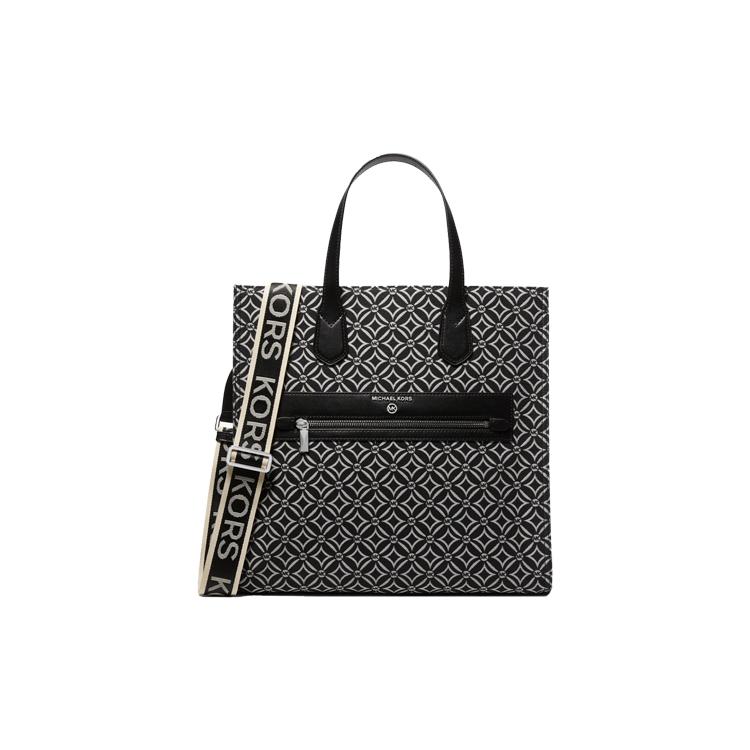 

Новая тканевая сумка-тоут MICHAEL KORS, сумка для покупок, сумочка, сумка через плечо, большая женская черно-белая 30F2S4KT3J-064 36.1*15.0*36.1CM