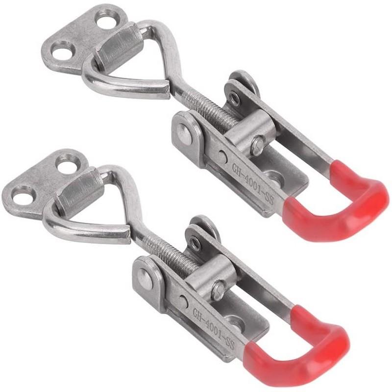 2pcs Adjustable For Toggle Clamp Quick Buckle GH-4001-SS Stainless Steel 304 for Toolbox Drawer Chest Cabinet Hardware Use
