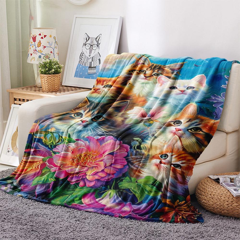1 Peça Manta de Flanela com Estampa de Desenho Animado, Alta Qualidade Confortável para Todas as Estações, Decoração de Casa, Calor e Conforto, Perfeita para Presente de Natal Aniversário