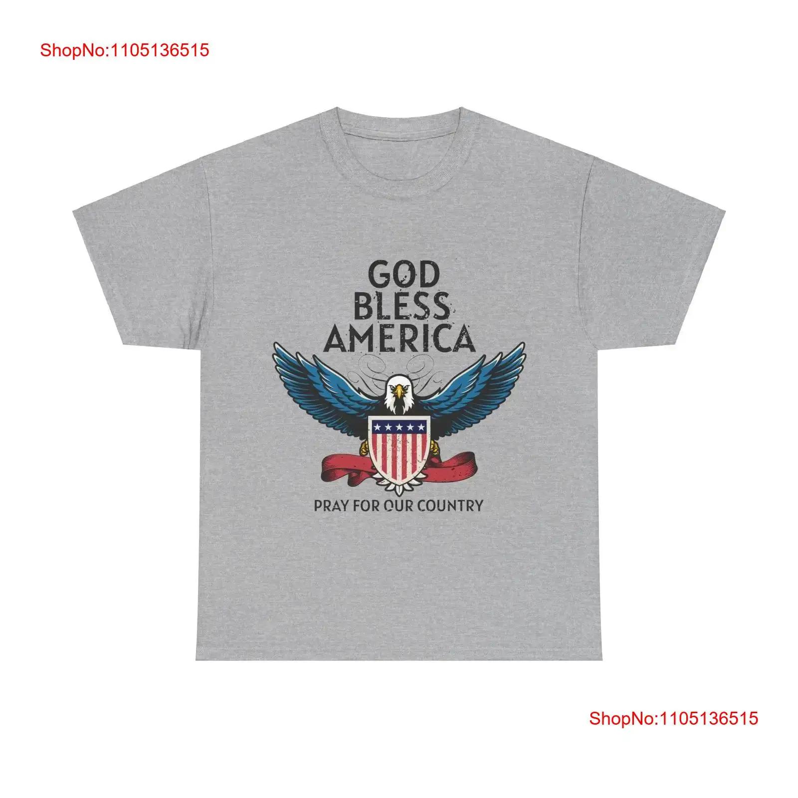 God Bless America Pray For Our Country Partiotic Eagle Heavy Cotton T Shirt vintage Washed Slightly Stretched designer clothes S разноцветный