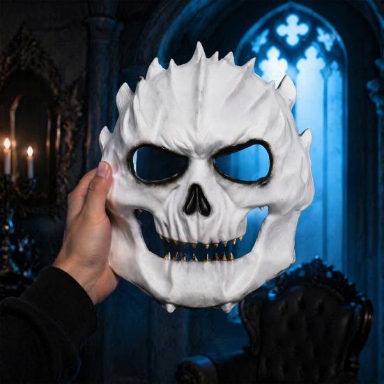 Masque Crâne Horreur Masque Mousse Halloween, Visage Complet Effrayant Respirant Mascarade pour Adulte, Accessoires Fête Costume Cosplay Sinistre