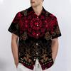 Retro Bohemian Print - Men's Casual Short Sleeved Shirt
