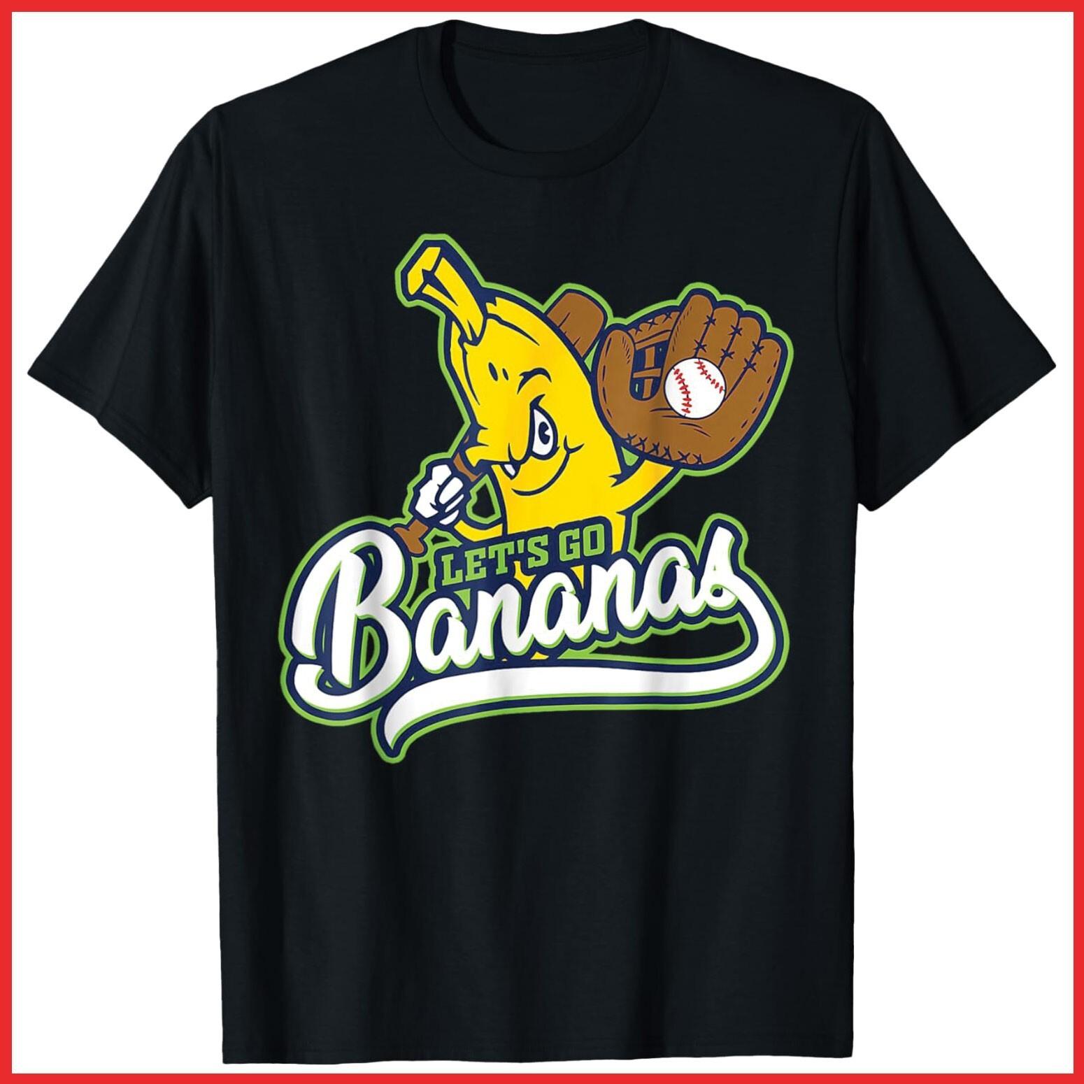 Let s Go Bananas Black Cotton T-Shirt S-5XL XXXXL