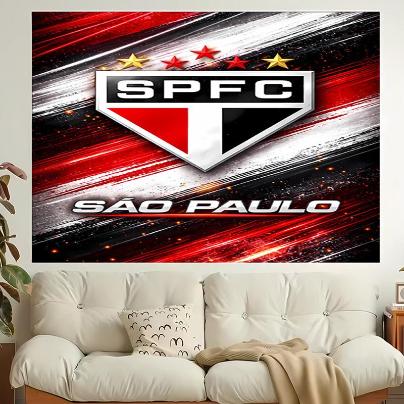 1pc São Paulo FC Logo Tapestry, Living Room, Bedroom, Office, Party Decor, Ideal Festive Gift