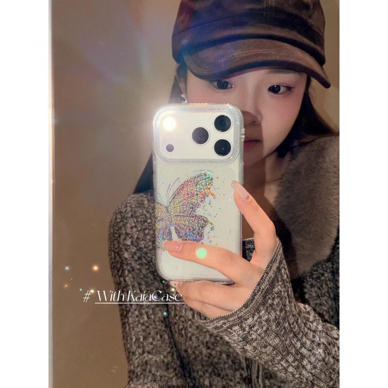 

Super Fairy Transparent Glitter Butterfly Phone Case for iPhone 7 Pro Max/6 Pro