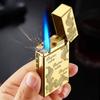 New Classic High End Langsheng Inflatable Windproof Direct Charge Lighter Blue Flame  Business Gift Cigarette Accessories