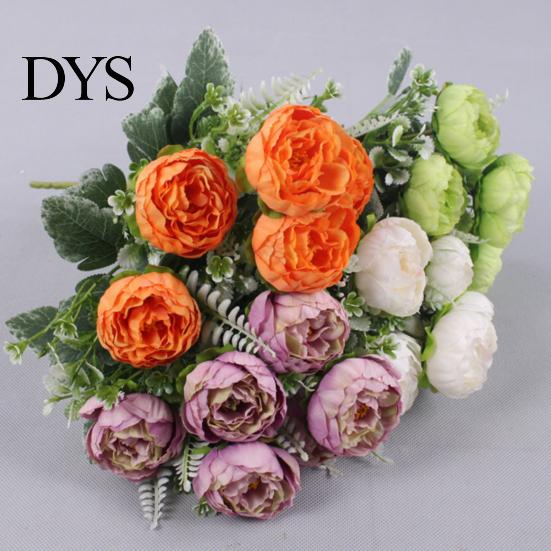 Artificial Flowers 6 Forks Flower No-Fading No Withering Not Need Simulation Plant To Water Realistic Decorative Peony for Wedding Fake