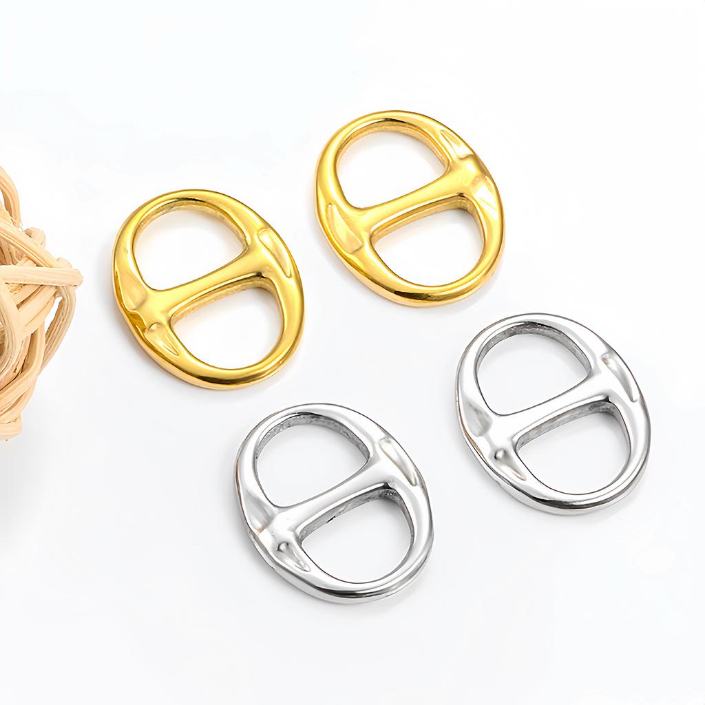 2-5Pcs Stainless Steel Pendants Oval Jewelry Connector Charms Non-fading for DIY Handmade Bracelet Necklace Findings Accessories