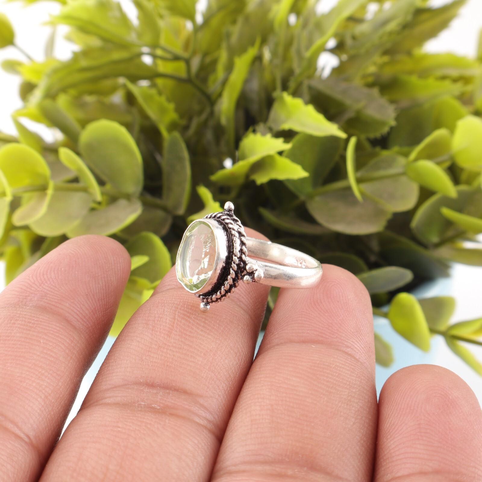 

Зеленый Аметист Драгоценный Камень Серебро 925 пробы Ювелирные Изделия Ручной Работы Кольцо Подарок на Помолвку RR-9-45 13