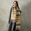 Designer 20 wool-blend Saturn striped scarf winter women's thickened imitation cashmere plaid scarf