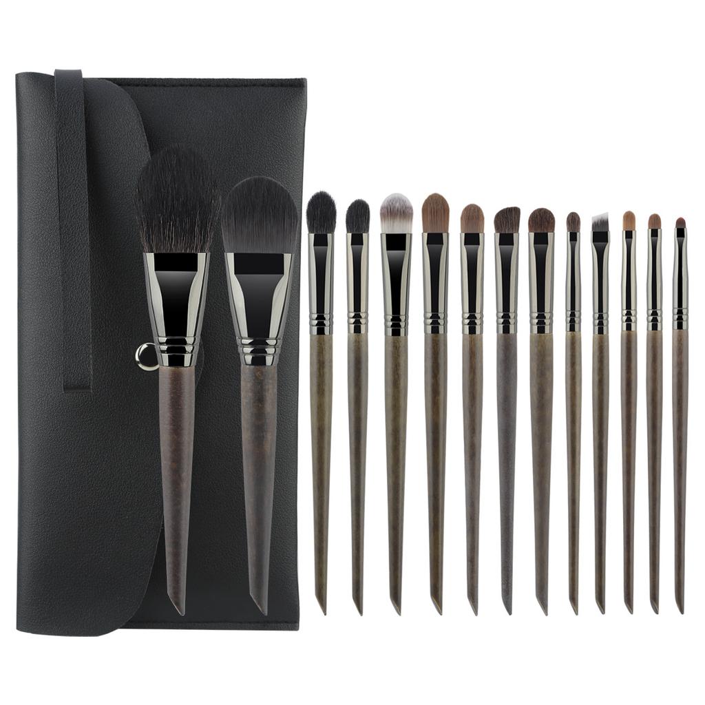 New 14 Makeup Brush Set Log Color Premium Animal Hair Eyeshadow Foundation Brush Real Wool Beauty Tool Now