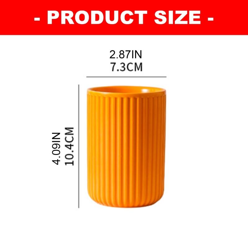 Textured Ceramic Bathroom Cup for Toothbrush Storage Daily Rinsing and Sink Counter Organization for Dorm Bathroom Use