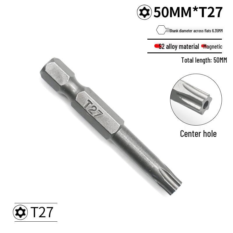 S2 Torx T5-T40 & Phillips Screwdriver Bit Set with Holes - Electric Compatible