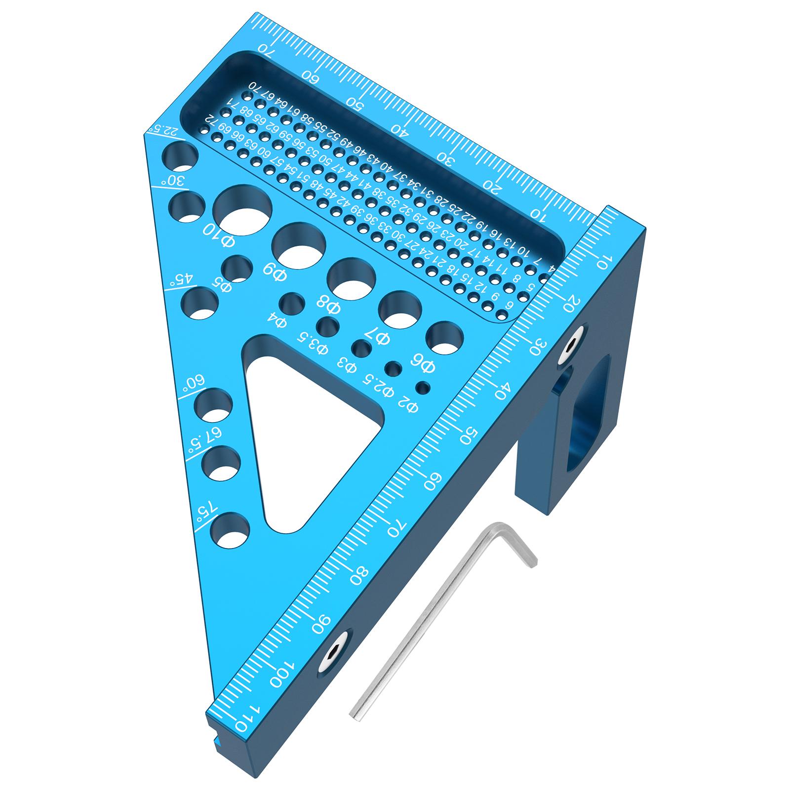 

3D Multi Angle Aluminum Red Measuring Ruler 45/90 degree Woodworking Square Protractor Drawing Line Miter Triangle Layout Tool синий