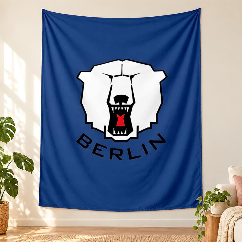 Eisbären Berlin Wandteppich hohe Qualität zur Dekoration von Wohnzimmer Schlafzimmer Studentenwohnheim Wänden ideal als Schlafzimmer Wandkunst oder Weihnachtsgeschenk 100cmx150cm