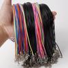 50cm Black/Rainbow Mix Leather Cord Necklace For Women Men Accessories Adjustable Braided Rope Vintage Extended Chain DIY Choker