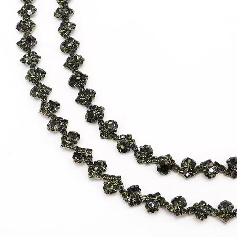 Catena a graffa a forma di S con strass colorati per nappe fai-da-te in vita e accessori decorativi per saldatura