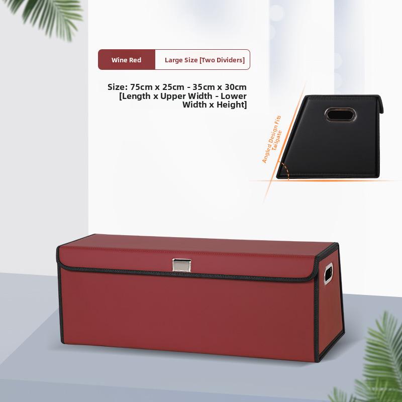 Large Capacity Car Trunk Storage Box SUV Organizing Case Leather Material Business Style Warmth Retention  Type Placement