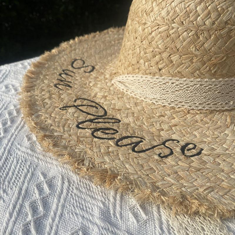 Lafite Straw Hat Women'S Rough Edge Hat, Summer Literary Sun Hat, Long-Term Stock, Fresh And Sweet Big Brim