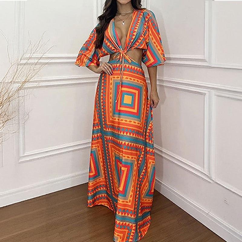 

Spring new women s clothing, European and American dresses, fashionable and sexy waist print strap dress 3XL помаранчевий