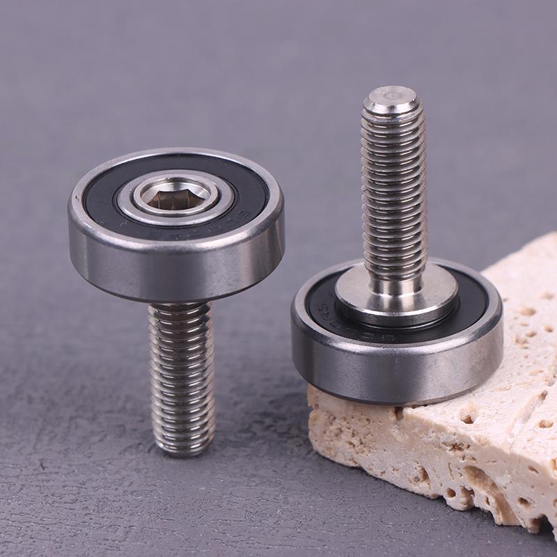 Łożyska wałeczkowe JS600026-8C2L25M8 o średnicy zewnętrznej 26 mm ze stali nierdzewnej, 1/2 szt. Łożyska z gwintem M8 do drzwi i okien