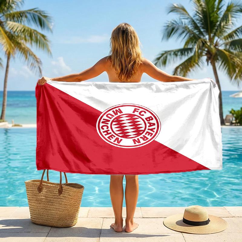 FC Bayern München Druck Schnelltrocknendes Strandtuch Mikrofaser Saugfähig Tragbares Reise-Badetuch