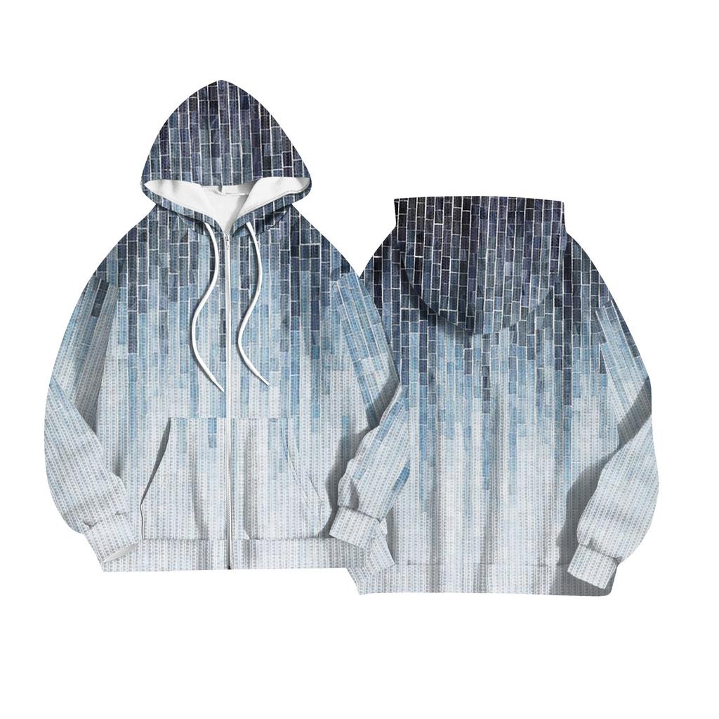 Women's Fashion Jacket Casual Printed Long-sleeved Hooded Cardigan Sweatshirts