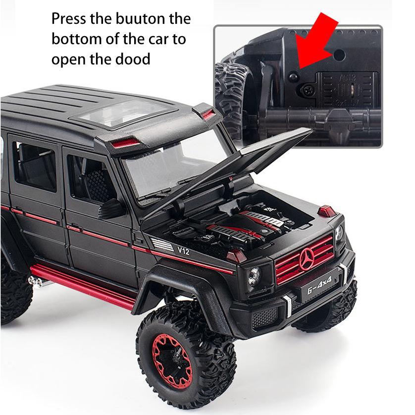 Model auta Benz G500 v měřítku 1/24, stahovací autíčko se zvukem a světlem pro děti Batole Kluci Dívčí Dárková kolekce