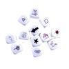 6pcs 0.63inch Plastic Blank Six-sided Dice Glossy Surface Writable Doodle DIY Sticker Team Party Board Game Accessories YMY